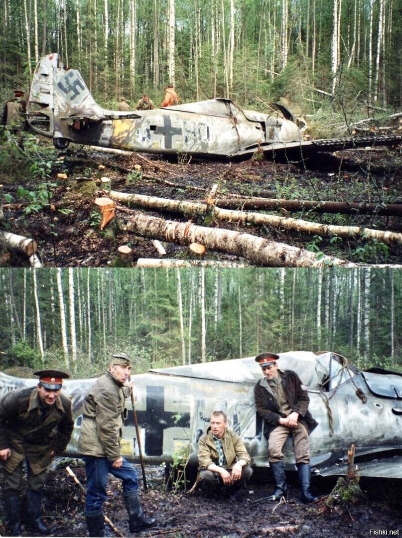 Focke-Wulf Fw 190, потерпевший крушение в лесу под Ленинградом, был обнаружен...