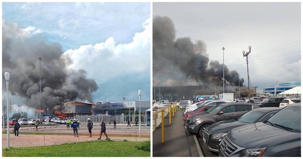 На территории аэропорта в Минеральных Водах вспыхнул пожар