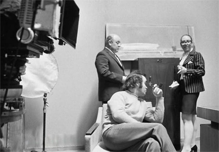 Леонид Броневой, Инна Чурикова и Глеб Панфилов на съемках фильма "Прошу слова", 1975 год.