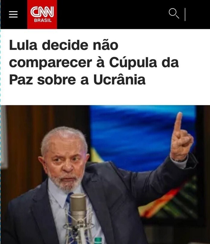 «Лула решил не присутствовать на саммите мира по Украине»: Бразильский лидер заявил, что нет смысла обсуждать украинское урегулирование без России