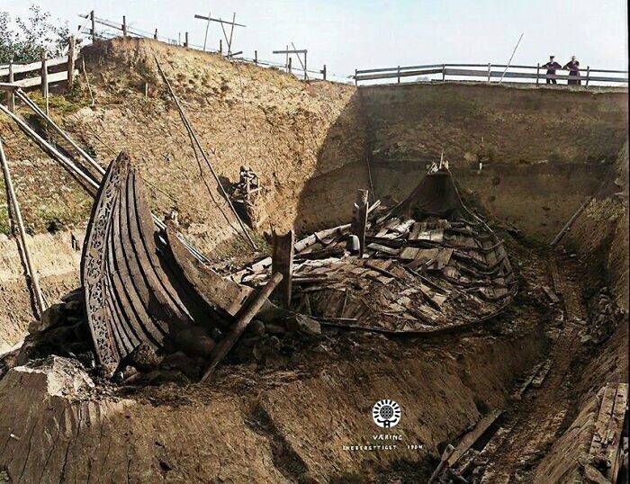 9. Одно из величайших археологических открытий: корабль викингов Осеберг, Тёнсберг, Норвегия, 834 год н.э.