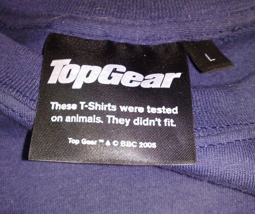 «Top Gear. Мы опробовали эти футболки на животных. Им не подошло»