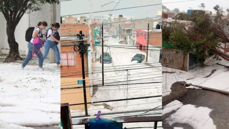 В Мексике в разгар аномальной жары выпал град и пронеслось торнадо