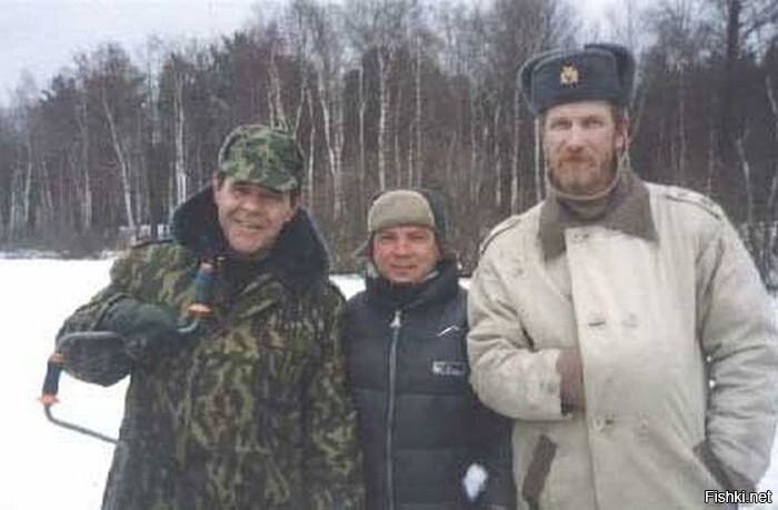 На съёмках фильма «Особенности национальной охоты в зимний период», 2000 год