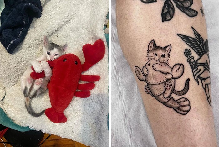 3. "Довольна своим решением сделать татуировку в честь котёнка"