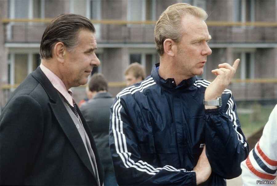 Лев Яшин и Валерий Лобановский, 1982 год