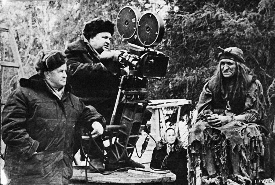 Георгий Милляр на съёмках сказки «Морозко» в Оленегорске, 1964 год