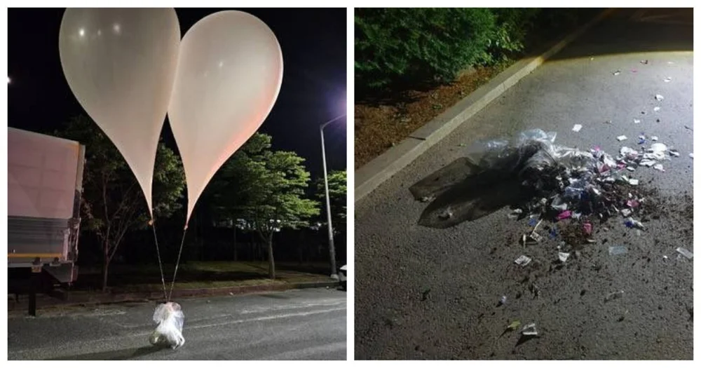 Северная Корея отправила 150 воздушных шаров с навозом и мусором в Южную Корею