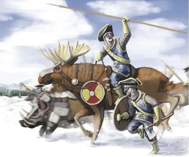 4. В XVIII веке Швеция основала лосиную кавалерию