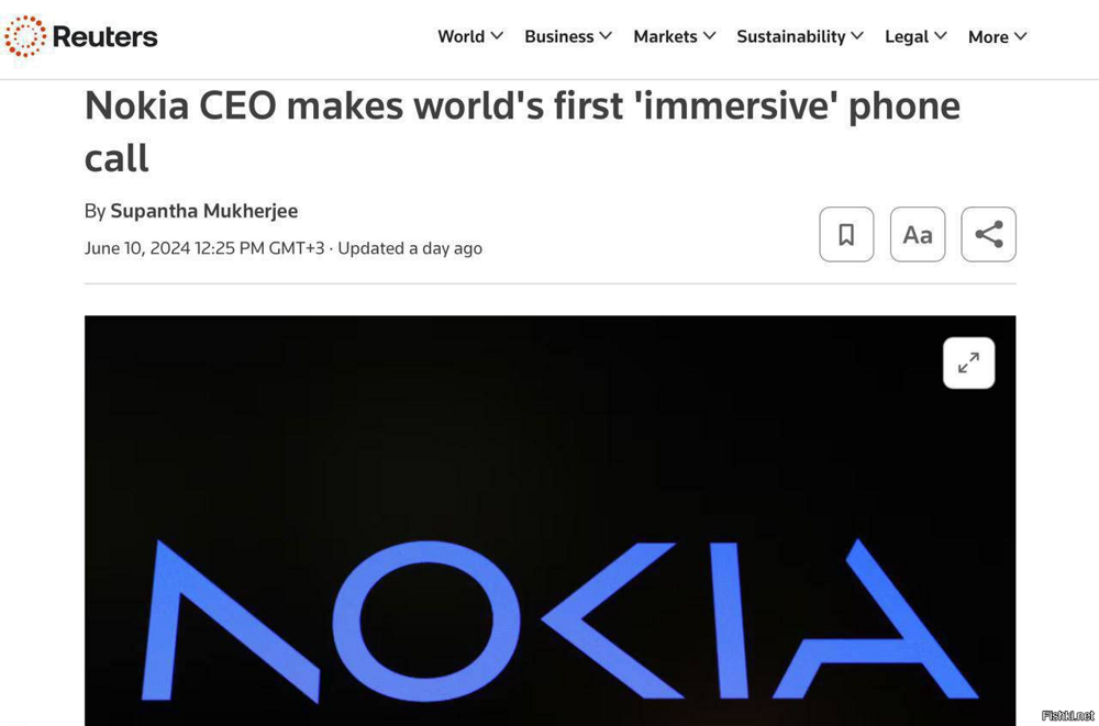 Глава Nokia провел первый в мире «иммерсивный» голосовой звонок с помощью тех...