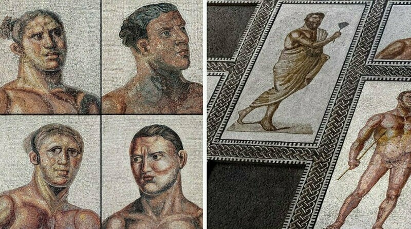 Мозаики, на которых запечатлены великие спортсмены Древнего Мира