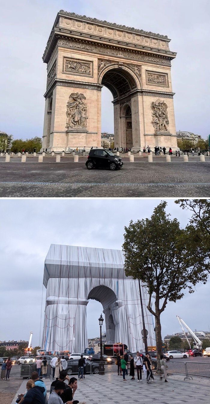 21. «Наконец-то мне удалось побывать в Париже, и Триумфальная арка выглядит вот так. Это "художественный" проект»