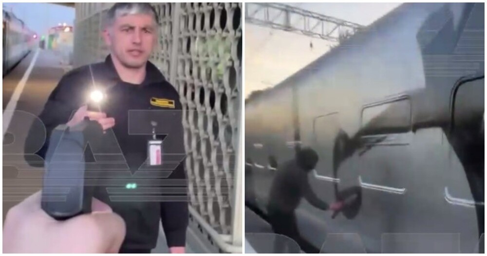 В Подмосковье художник граффити угрожал охраннику поезда пистолетом, пока его друзья раскрашивали вагоны