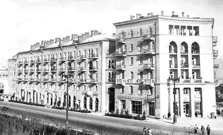 Баку, Азербайджанская ССР. Проспект Строителей, 1950-е годы.