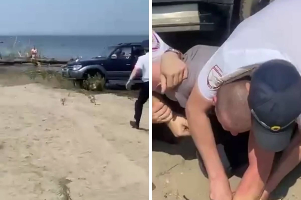 "Стой! Стрелять буду!": в Красноярском крае задержали пьяного лихача, устроившего заезд по пляжу