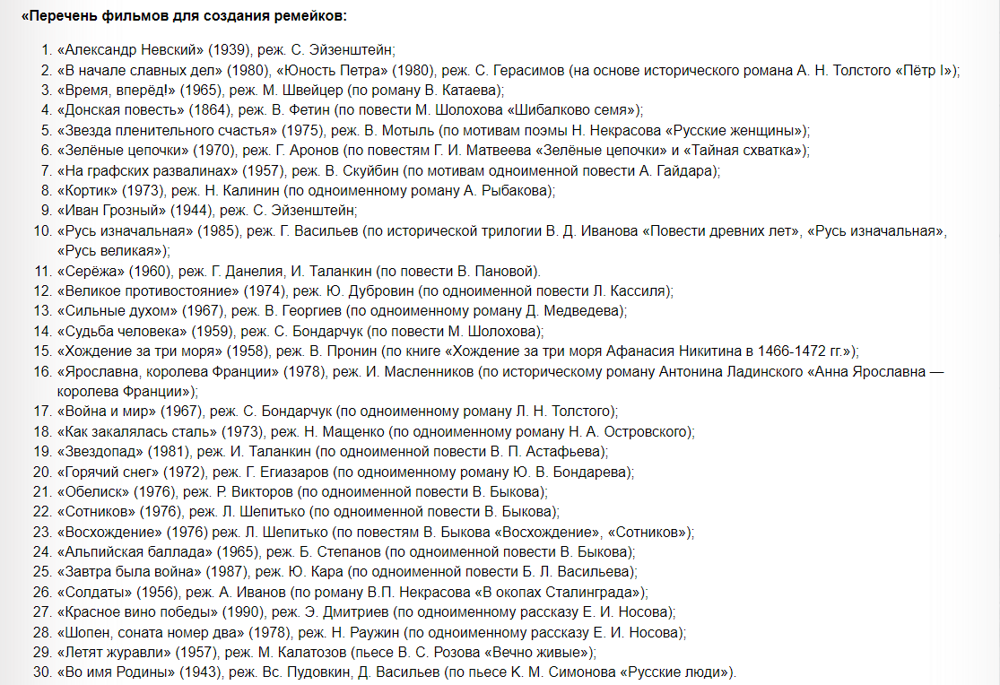 Минпросвещения планирует переснять 30 культовых советских кинофильмов