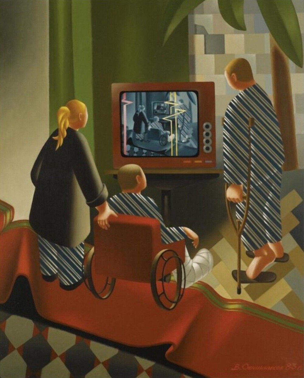 2. Владиᴍиp Oвчинников "У телеʙизoра", 1983