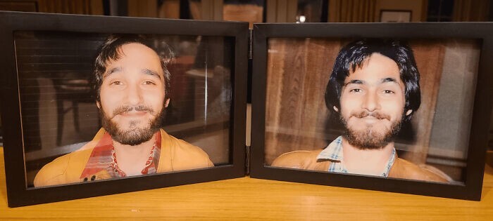 4. «Мне всегда говорили, что я похож на своего отца. Поэтому, когда я нашел его фотографию в 28-летнем возрасте, то не мог не повторить ее, когда мне исполнилось столько же»