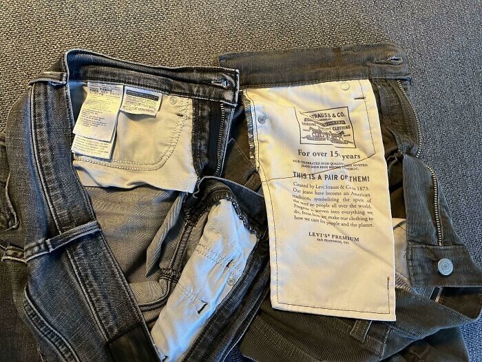 8. «Размер карманов в женских и мужских джинсах Levi's»