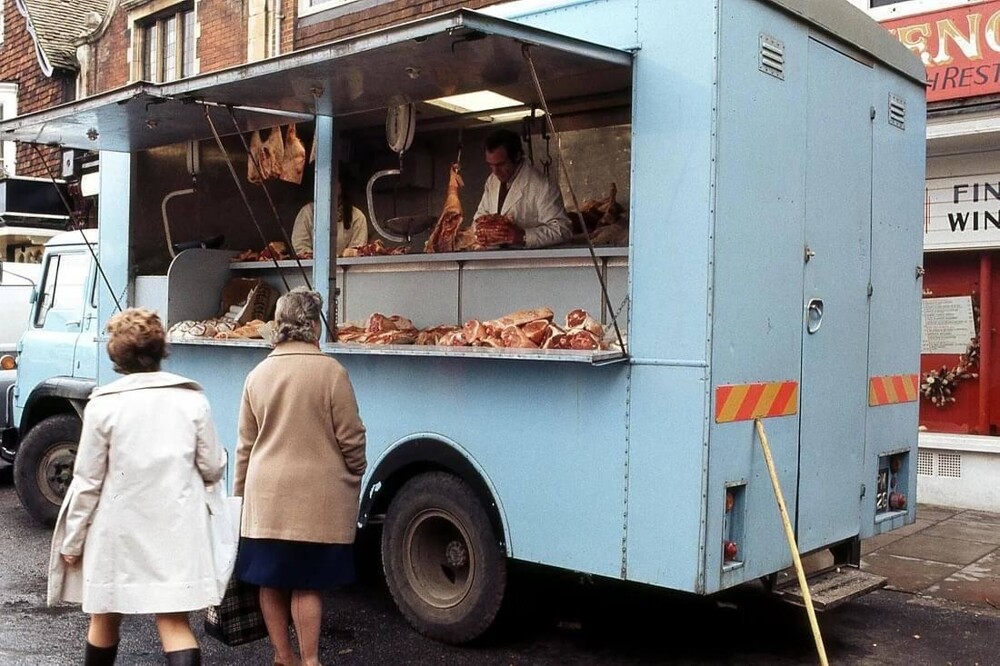 4. Передвижная лавка мясника, Лондон, 1972 год