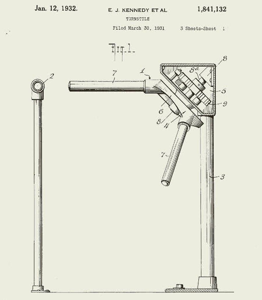 Первый турникет-трипод: 1931 год