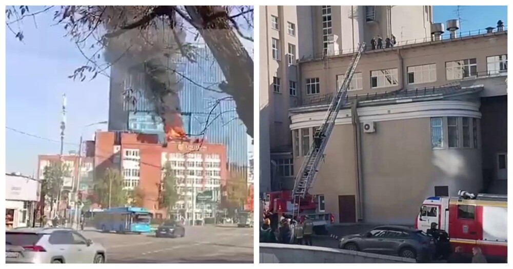 Пожар в московской гостинице попал на видео