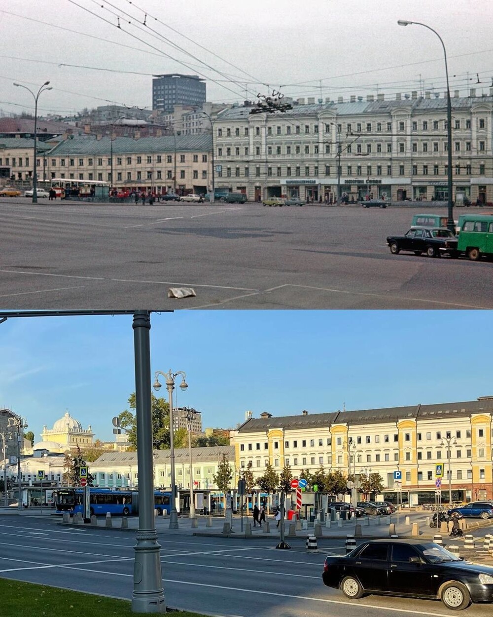 Москва в 90-х и начале 00-х / сейчас