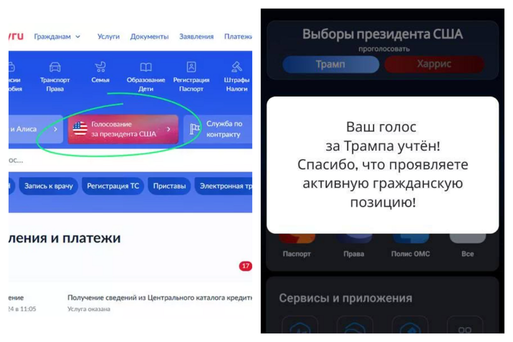 "Это мошенничество!":американцы поверили в то, что русские голосовали за Трампа через Госуслуги, и требуют отменить результаты выборов