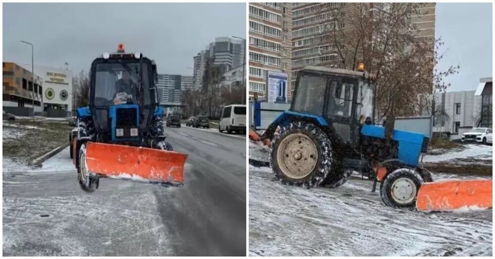 В Набережных Челнах администрация района отчиталась об уборке снега прифотошопленным трактором