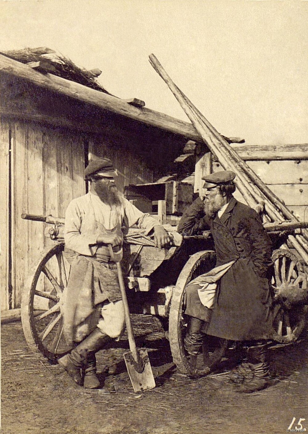 Крестьяне у телеги. Санкт-Петербургская губерния, 1860-е. Автор В. А. Каррик