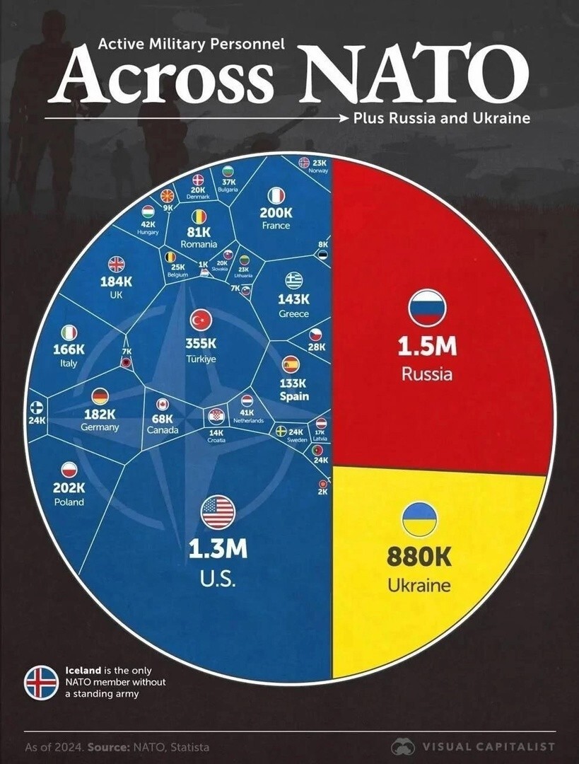 1,5 млн человек у России, почти в два раза меньше у Украины – в США посчитали численность мировых армий