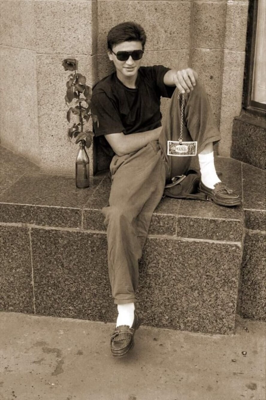 Меняла на парапете ЦУМа, Киев, 1992 год