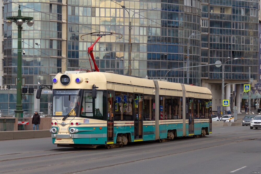 Трамвай 71-431Р "Достоевский" #3104, Сампсониевский  мост, Санкт-Петербург