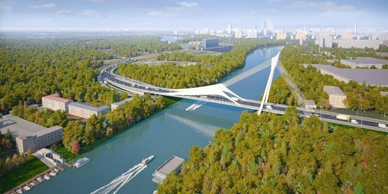 Через Москву-реку возводят мост-парус длиной 250 метров
