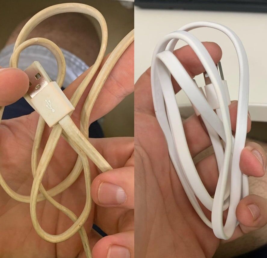 6. «Отчистил USB-кабель с помощью спиртовых салфеток»
