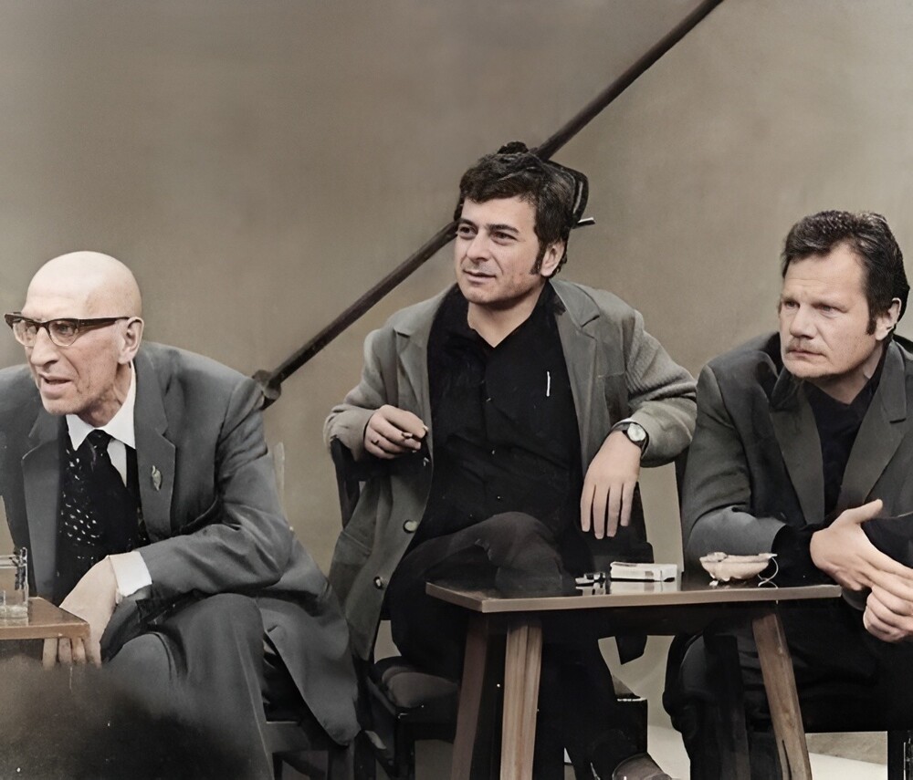 Сергей Филиппов, Арчил Гомиашвили и Михаил Пуговкин, 1972 год.