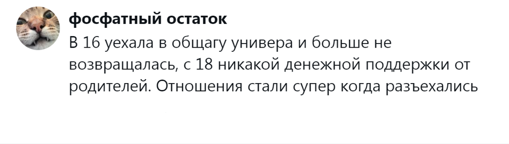 12. Своевременное начало самостоятельной жизни существенно улучшает отношения с родителями