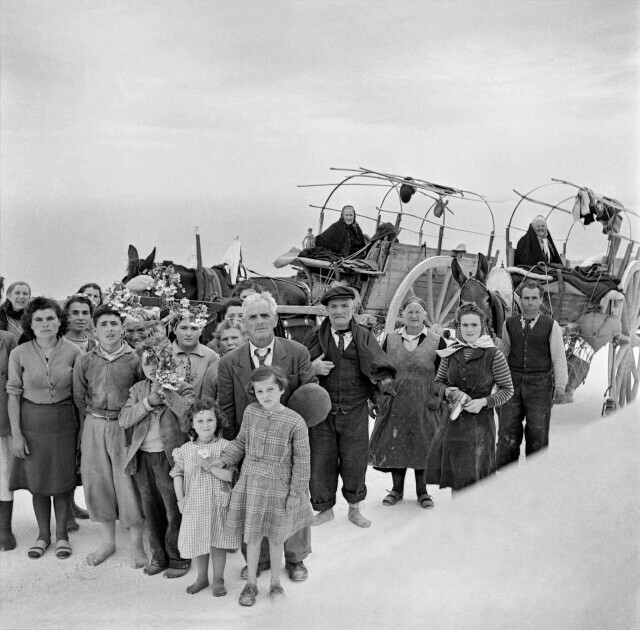 Монте-Гаргано, Италия, паломники на пути к святилищу, 1950 год.