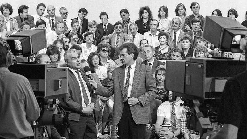 На съемках программы «Тема», 1992 год, Москва