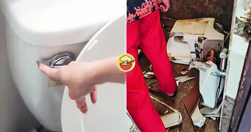 Унитаз взорвался в тот момент, когда мужчина спустил воду из бачка