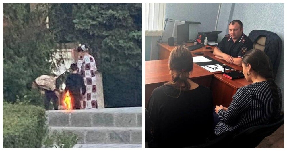 В Саратовской области цыганки посушили одежду над Вечным огнём и поплатились