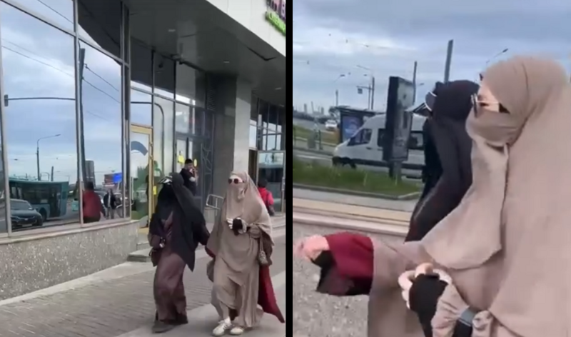 "Стоять, дамы в пододеяльниках!":  женщина устроила слежку за дамами в никабах
