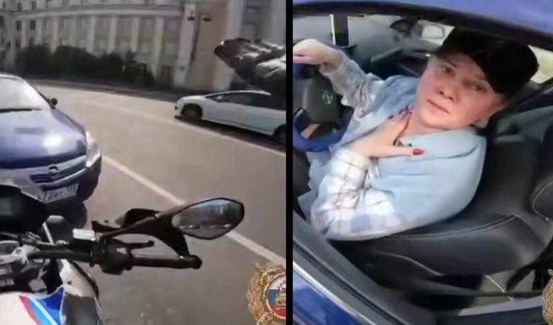 Байкер забрал ключи у пьяной женщины за рулем, едва не сбившей его
