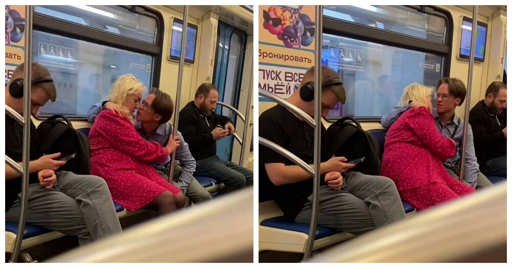 В московском метро замечен мужчина, проявляющий симпатию к зрелой женщине