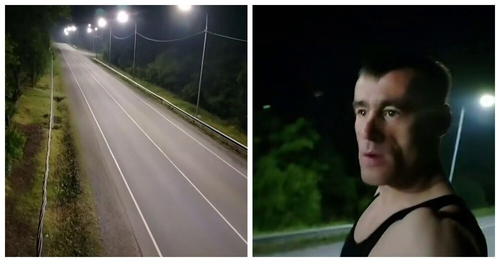 В Приморье мужик записывает видео сидя на фонарных столбах