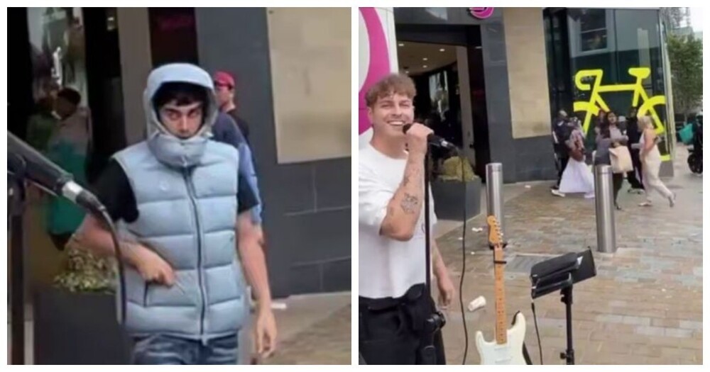 В Англии уличный артист подвергся нападению