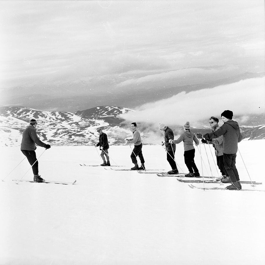 Урок катания на лыжах, Шотландия, 1962.