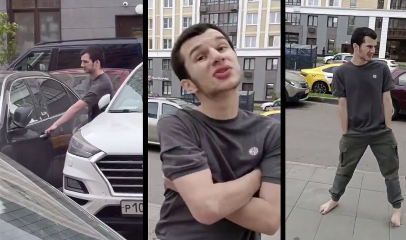 В центре Москвы босоногий парень пытался вскрыть чужие автомобили