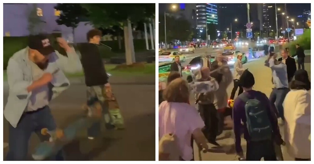 Молодежь жестоко избила толпой и закидала мужчину скейтбордами в центре Москвы