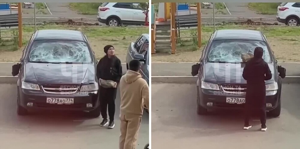 Девушка расколотила автомобиль своего бывшего